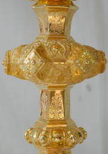Solid silver gilt antique French Gothic Chalice.